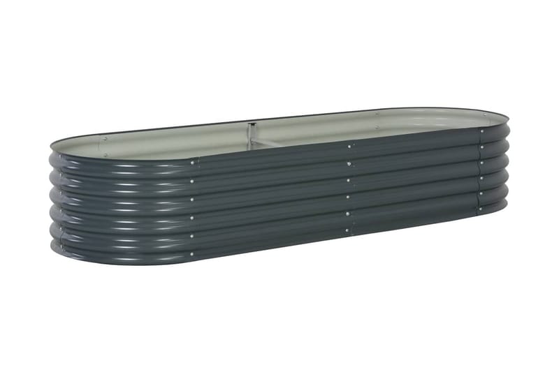Odlingslåda upphöjd galvaniserat stål 240x80x44 cm grå - Grå - Utemöbler - Övrigt utemöbler - Tillbehör utomhus - Utomhuskrukor