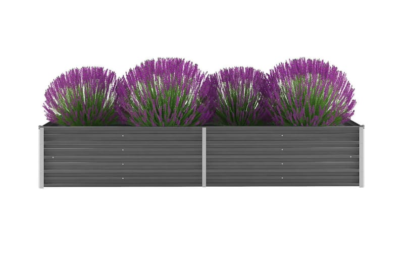 Odlingslåda upphöjd galvaniserat stål 240x80x45 cm grå - Grå - Trädgård & spabad - Trädgårdsskötsel - Odling - Planteringskärl & blomkruka - Blomlåda
