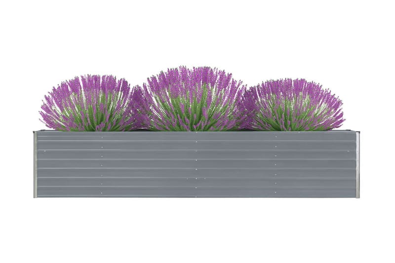 Odlingslåda upphöjd galvaniserat stål 320x40x45 cm grå - Grå - Trädgård & spabad - Trädgårdsskötsel - Odling - Planteringskärl & blomkruka - Blomlåda