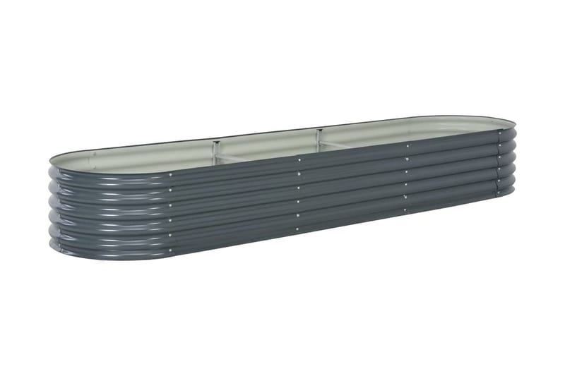 Odlingslåda upphöjd galvaniserat stål 320x80x44 cm grå - Grå - Utemöbler - Övrigt utemöbler - Tillbehör utomhus - Utomhuskrukor