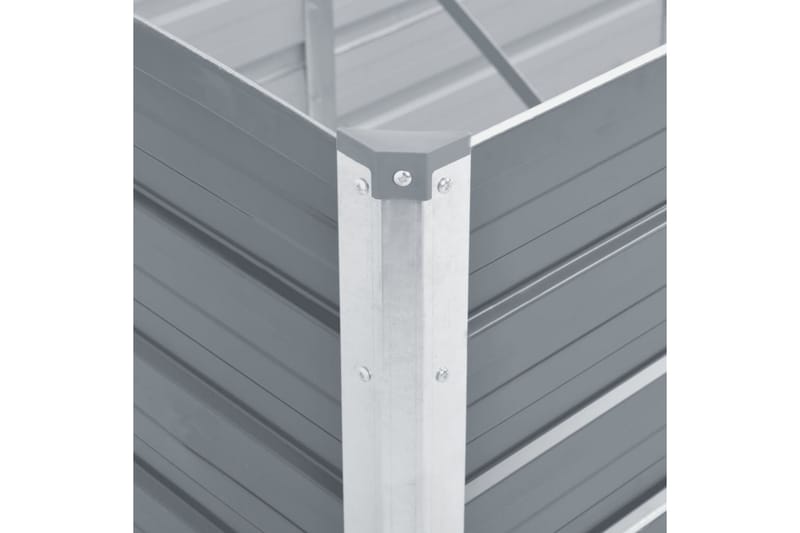 Odlingslåda upphöjd galvaniserat stål 320x80x45 cm grå - Grå - Utemöbler - Övrigt utemöbler - Tillbehör utomhus - Utomhuskrukor
