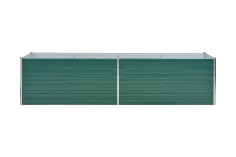 Odlingslåda upphöjd galvaniserat stål 320x80x77 cm grön - Grön - Utemöbler - Övrigt utemöbler - Tillbehör utomhus - Utomhuskrukor