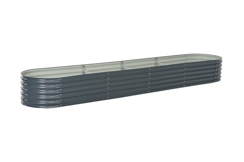 Odlingslåda upphöjd galvaniserat stål 400x80x44 cm grå - Grå - Utemöbler - Övrigt utemöbler - Tillbehör utomhus - Utomhuskrukor