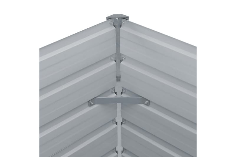 Odlingslåda upphöjd galvaniserat stål 400x80x77 cm grå - Grå - Utemöbler - Övrigt utemöbler - Tillbehör utomhus - Utomhuskrukor