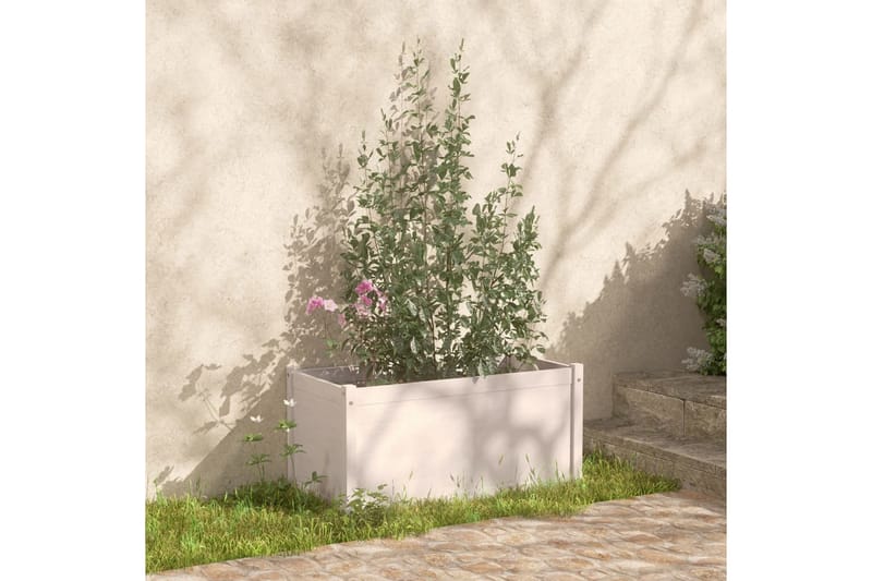 Odlingslåda vit 100x50x50 cm massiv furu - Vit - Utemöbler - Övrigt utemöbler - Tillbehör utomhus - Utomhuskrukor