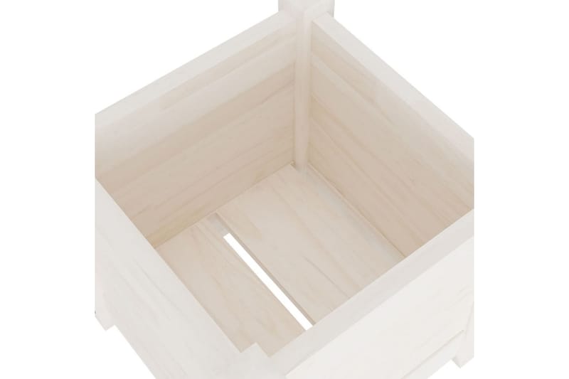 Odlingslåda vit 31x31x31 cm massiv furu - Vit - Utemöbler - Övrigt utemöbler - Tillbehör utomhus - Utomhuskrukor