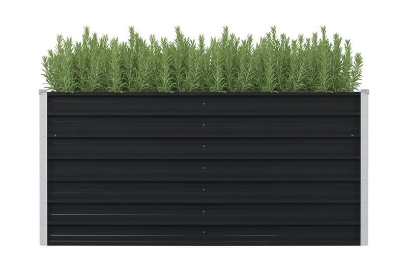 Upphöjd odlingslåda antracit 160x80x77 cm galvaniserat stål - Grå - Utemöbler - Övrigt utemöbler - Tillbehör utomhus - Utomhuskrukor