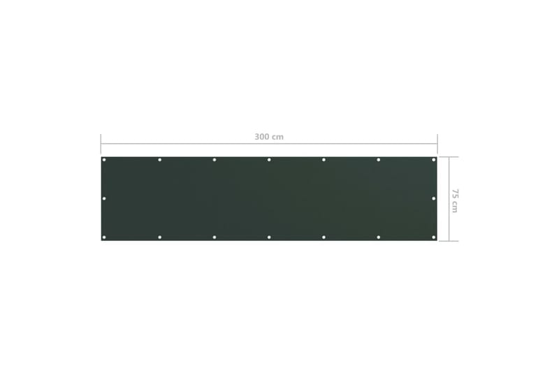 Balkongskärm mörkgrön 75x300 cm oxfordtyg - Grön - Utemöbler - Solskydd - Balkongskydd
