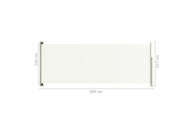 Infällbar sidomarkis 117x300 cm gräddvit - Vit - Utemöbler - Solskydd - Markiser