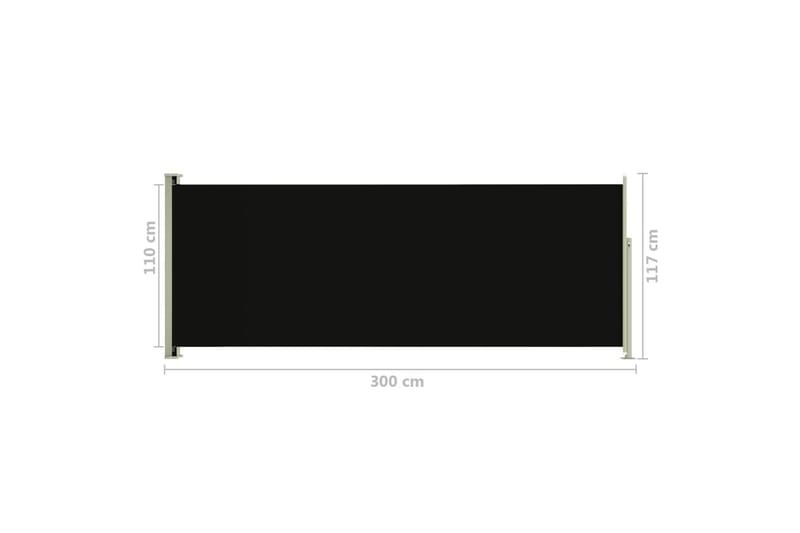 Infällbar sidomarkis 117x300 cm svart - Svart - Utemöbler - Solskydd - Markiser