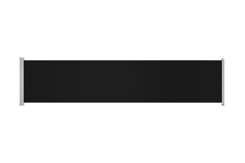 Infällbar sidomarkis 140x600 cm svart - Svart - Utemöbler - Balkong - Säkerhet & vindskydd balkong - Balkongskydd & insynsskydd balkong