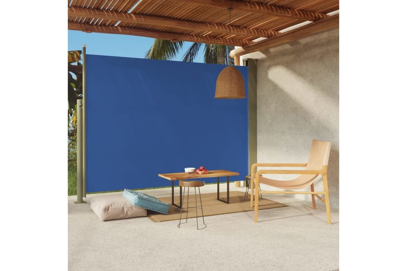 Infällbar sidomarkis 220x300 cm blå - Blå - Utemöbler - Solskydd - Markiser