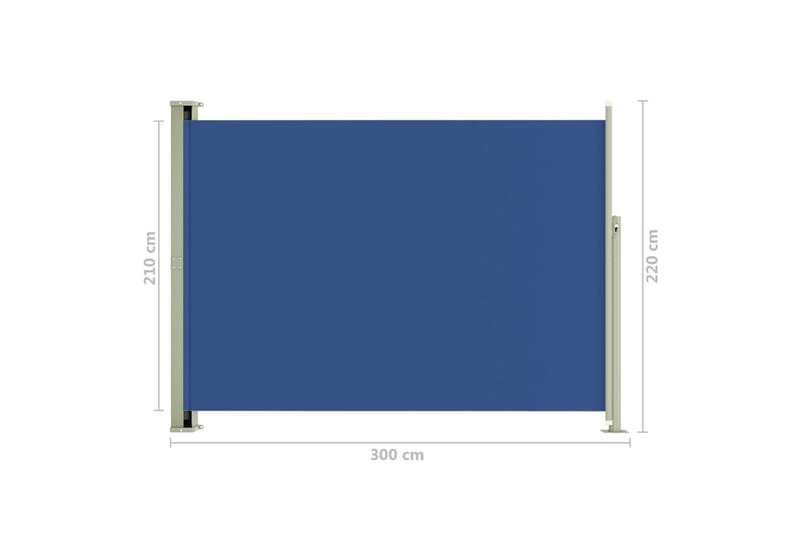 Infällbar sidomarkis 220x300 cm blå - Blå - Utemöbler - Solskydd - Markiser