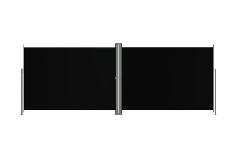 Infällbar sidomarkis 220x600 cm svart - Svart - Utemöbler - Balkong - Säkerhet & vindskydd balkong - Balkongskydd & insynsskydd balkong