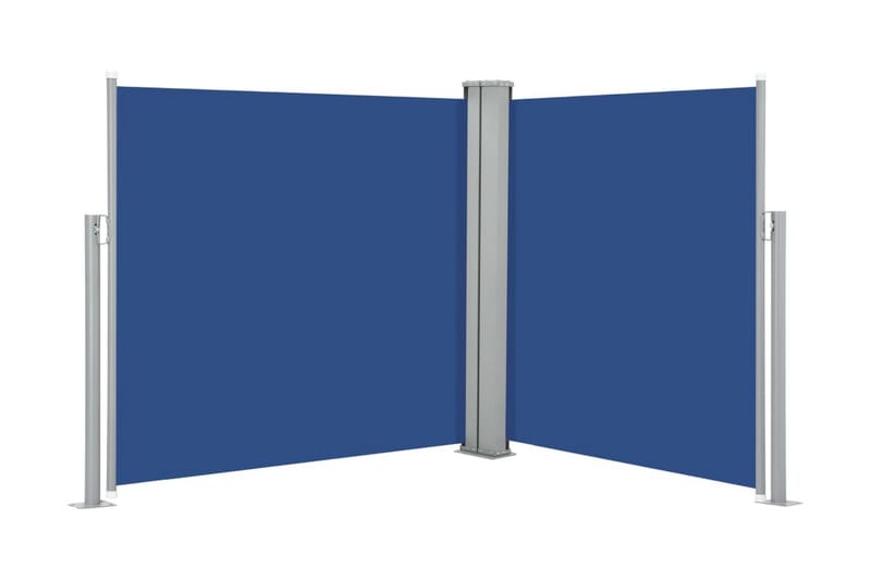 Infällbar sidomarkis blå 100x600 cm