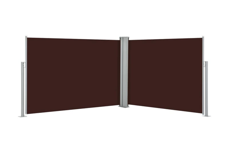 Infällbar sidomarkis brun 100x1000 cm