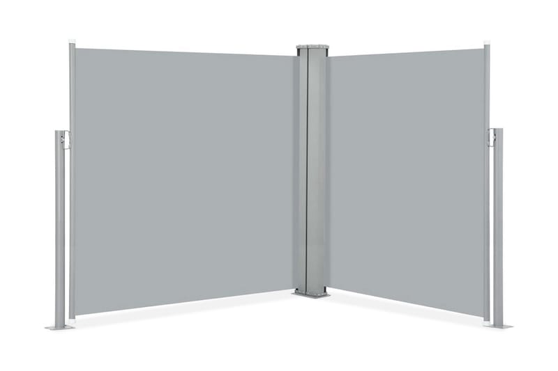 Infällbar sidomarkis dubbel 170x600 cm antracit - Grå - Utemöbler - Solskydd - Markiser - Sidomarkis