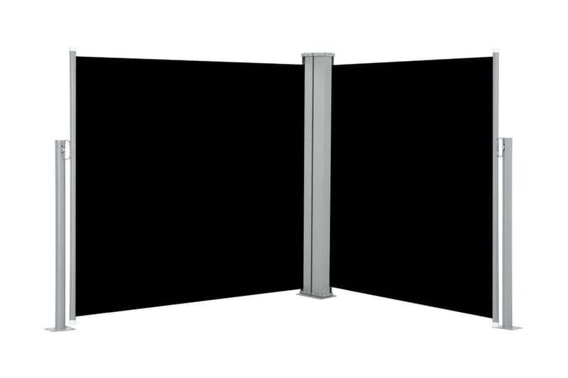 Infällbar sidomarkis svart 100x600 cm