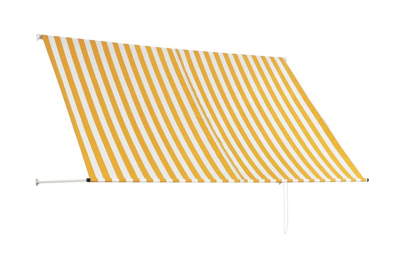 Markis 250x150 cm gul och vit - Flerfärgad - Utemöbler - Solskydd - Markiser - Fönstermarkis