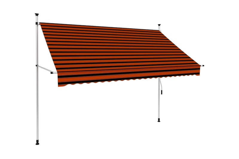 Markis manuellt infällbar 250 cm orange och brun - Flerfärgad - Utemöbler - Solskydd - Markiser - Fönstermarkis