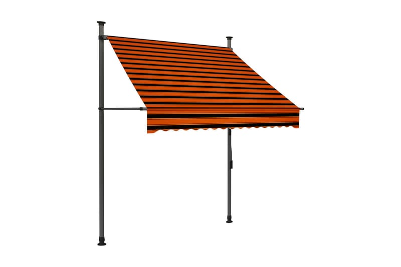 Markis manuellt infällbar med LED 150 cm orange och brun - Flerfärgad - Utemöbler - Solskydd - Markiser - Fönstermarkis