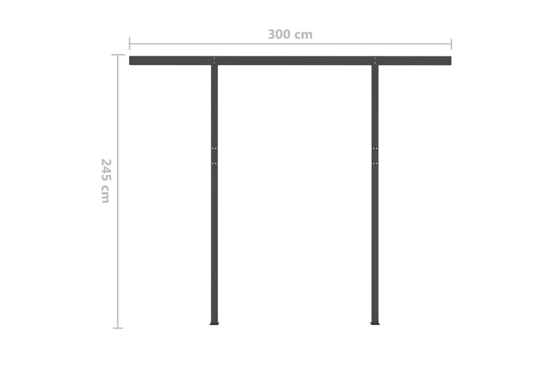 Markis med stolpar manuellt infällbar 3,5x2,5 m gräddvit - Vit - Utemöbler - Solskydd - Markiser