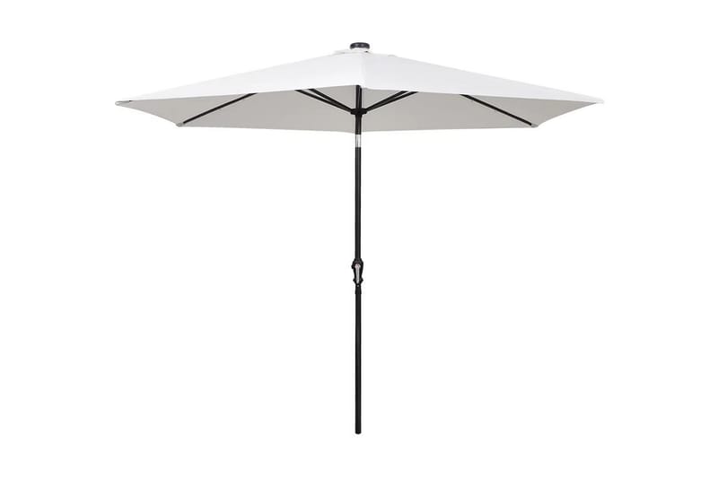 Frihängande LED-parasoll 3 m sandvitt - Vit - Utemöbler - Solskydd - Parasoll - Hängparasoll & frihängande parasoll