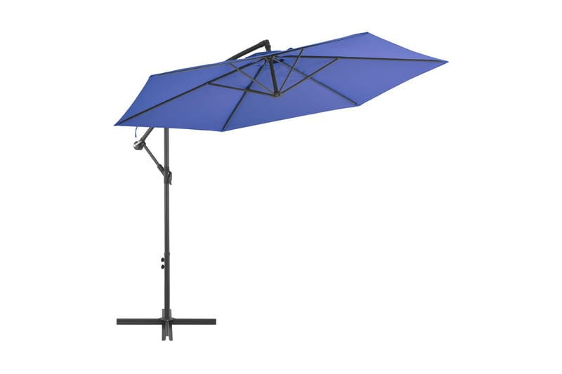 Frihängande parasoll med aluminiumstång 300 cm blå - Blå - Utemöbler - Solskydd - Parasoll - Hängparasoll