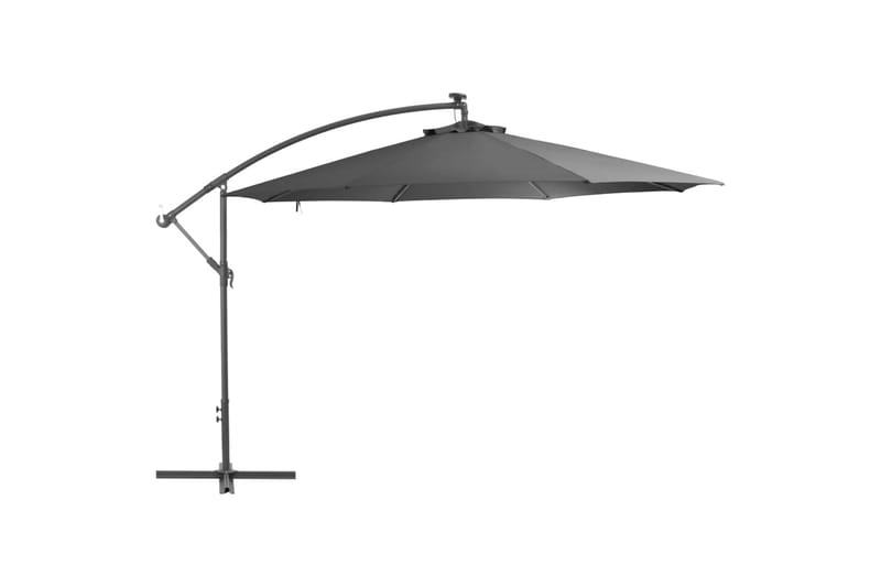 Frihängande parasoll med aluminiumstång 350 cm antracit - Grå - Utemöbler - Solskydd - Parasoll - Hängparasoll & frihängande parasoll