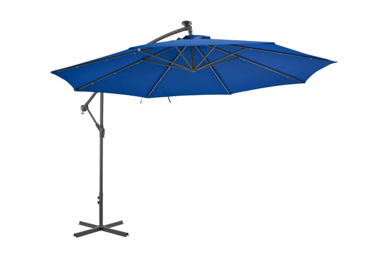 Frihängande parasoll med aluminiumstång 350 cm blå - Blå - Utemöbler - Solskydd - Parasoll - Hängparasoll & frihängande parasoll