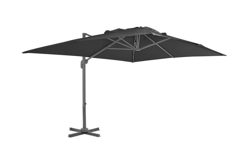 Frihängande parasoll med aluminiumstång 4x3 m svart - Svart - Utemöbler - Solskydd - Parasoll - Hängparasoll & frihängande parasoll