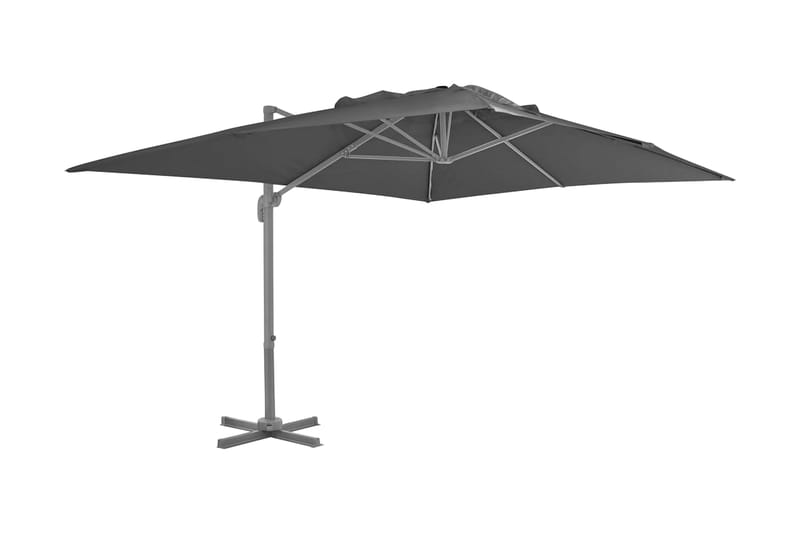 Frihängande parasoll med aluminiumstång antracit 400x300 cm - Antracit - Utemöbler - Solskydd - Parasoll - Hängparasoll & frihängande parasoll