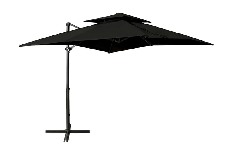 Frihängande parasoll med ventilation 250x250 cm svart - Svart - Utemöbler - Solskydd - Parasoll - Hängparasoll & frihängande parasoll