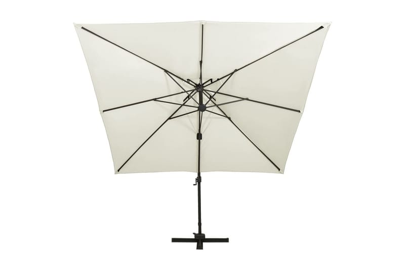 Frihängande parasoll med ventilation 300x300 cm sand - Vit - Utemöbler - Solskydd - Parasoll - Hängparasoll & frihängande parasoll