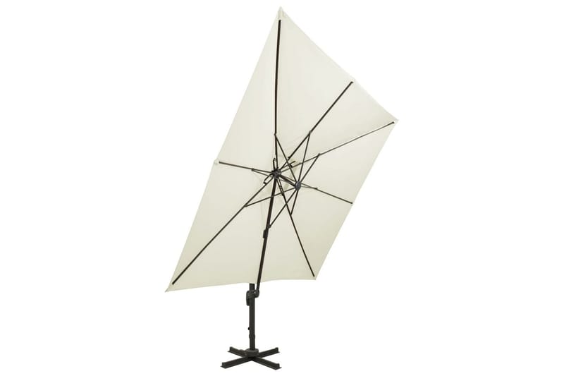 Frihängande parasoll med ventilation 300x300 cm sand - Vit - Utemöbler - Solskydd - Parasoll - Hängparasoll & frihängande parasoll
