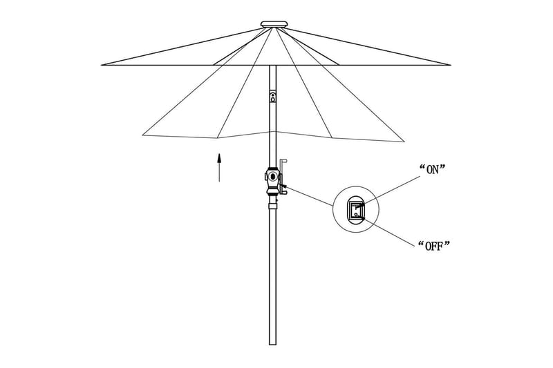 LED Frihängande parasoll 3 m grönt - Grön - Utemöbler - Solskydd - Parasoll - Hängparasoll & frihängande parasoll
