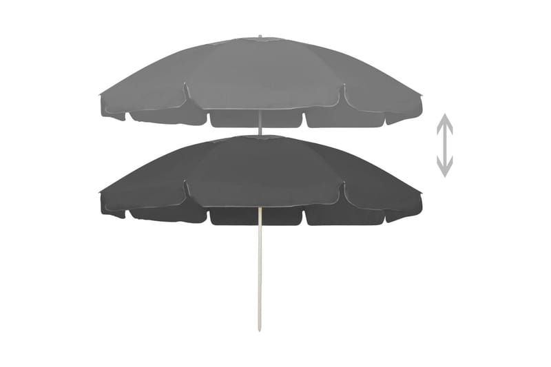 Strandparasoll antracit 240 cm - Antracit - Utemöbler - Solskydd - Parasoll - Strandparasoll