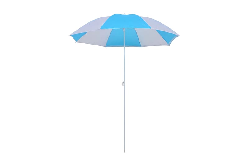 Strandtält/parasoll blå och vit 180 cm tyg - Flerfärgad - Utemöbler - Solskydd - Parasoll - Strandparasoll