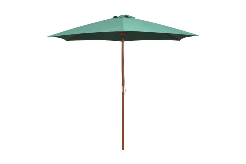 Parasoll 270x270 cm trästång grön - Grön - Utemöbler - Solskydd - Parasoll