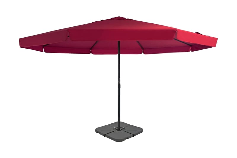 Parasoll med portabel bas röd - Röd - Utemöbler - Solskydd - Parasoll