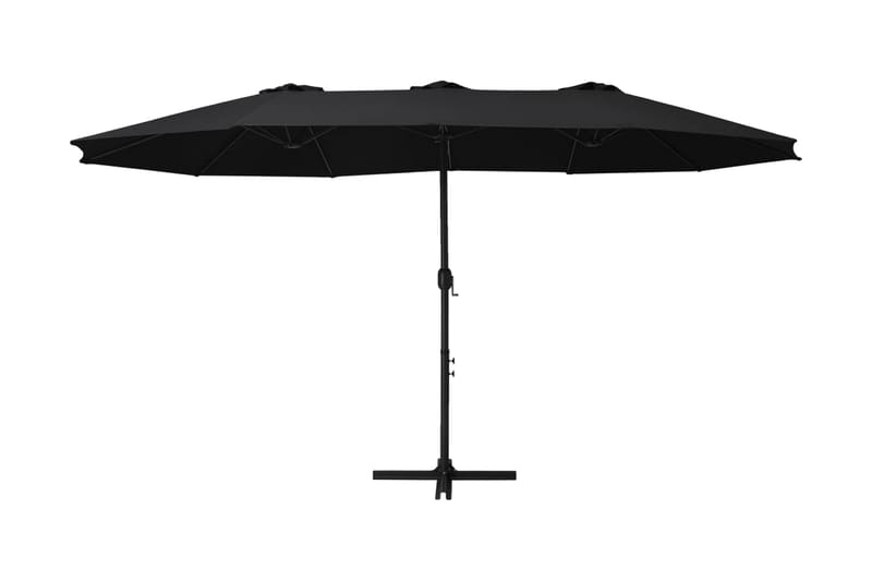 Trädgårdsparasoll med aluminiumstång 460x270 cm svart - Svart - Utemöbler - Solskydd - Parasoll - Hängparasoll & frihängande parasoll
