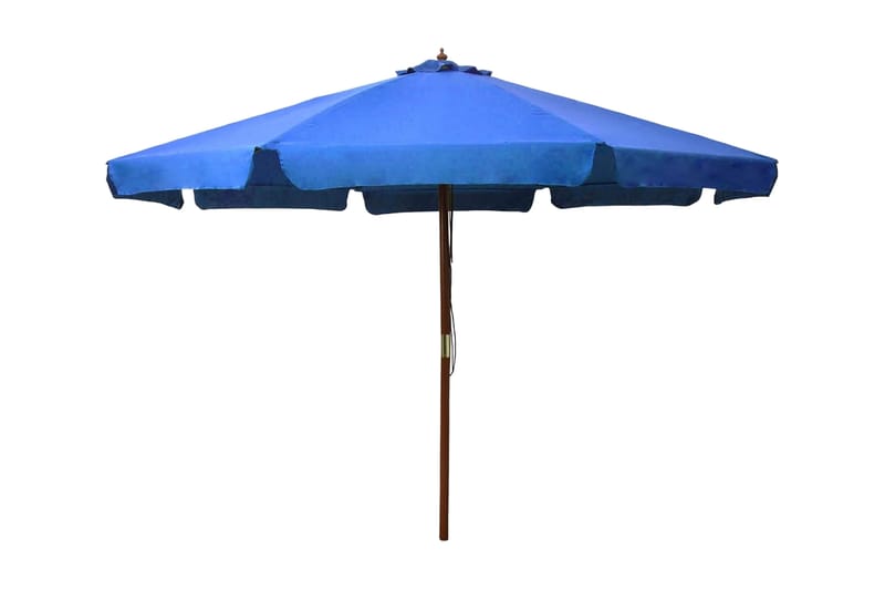 Trädgårdsparasoll med trästång 330 cm azur - Blå - Utemöbler - Solskydd - Parasoll