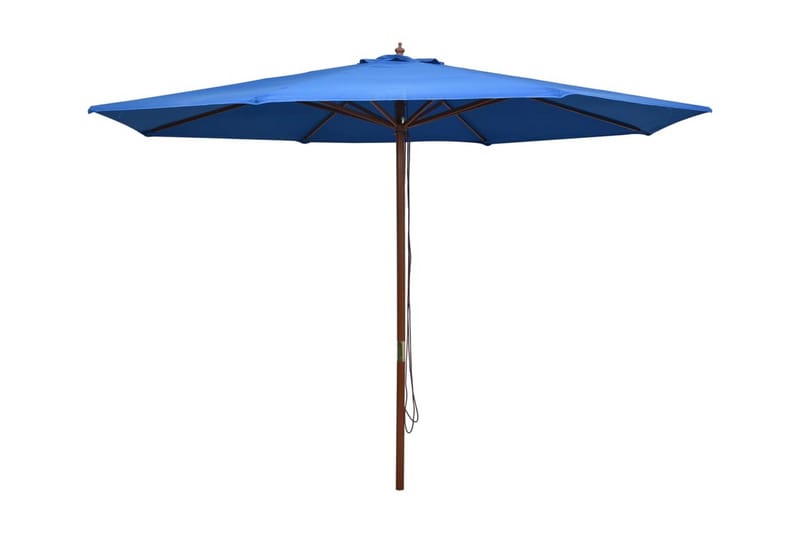 Trädgårdsparasoll med trästång 350 cm blå - Blå - Utemöbler - Solskydd - Parasoll