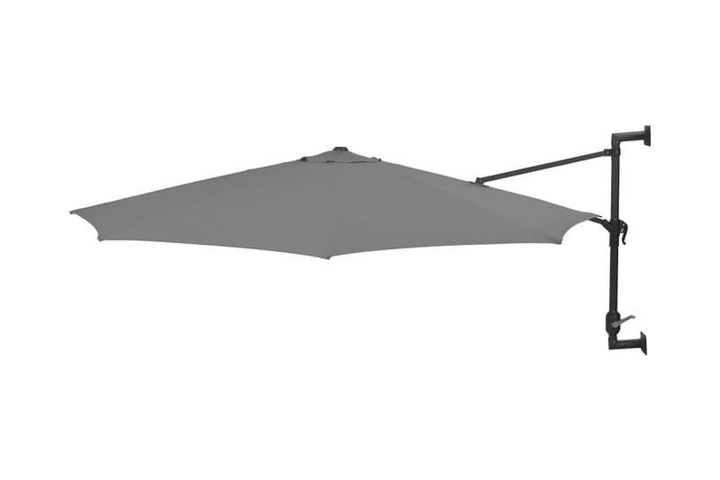 Väggmonterat parasoll med metallstång 300 cm antracit - Grå - Utemöbler - Solskydd - Parasoll