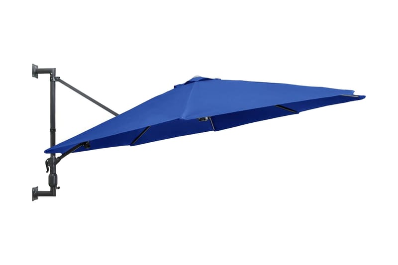 Väggmonterat parasoll med metallstång 300 cm blue - Blå - Utemöbler - Solskydd - Parasoll