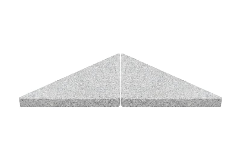 Viktplattor för parasoll 4 st grå granit trekantig 60 kg - Grå - Utemöbler - Solskydd - Parasoll