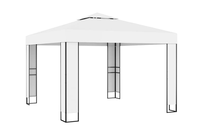 Paviljong med dubbeltak 3x3 m vit - Vit - Utemöbler - Solskydd - Paviljong - Komplett paviljong