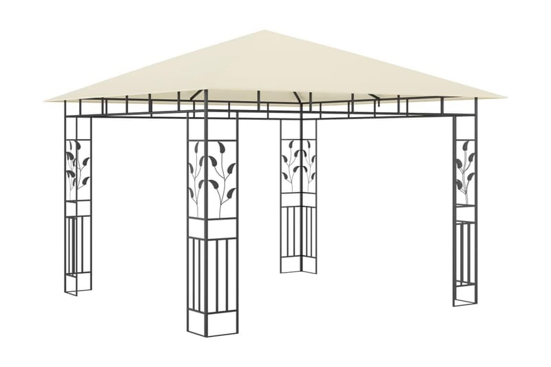 Paviljong med myggnät 3x3x2,73 m gräddvit 180 g/m² - Vit - Utemöbler - Solskydd - Paviljong - Komplett paviljong