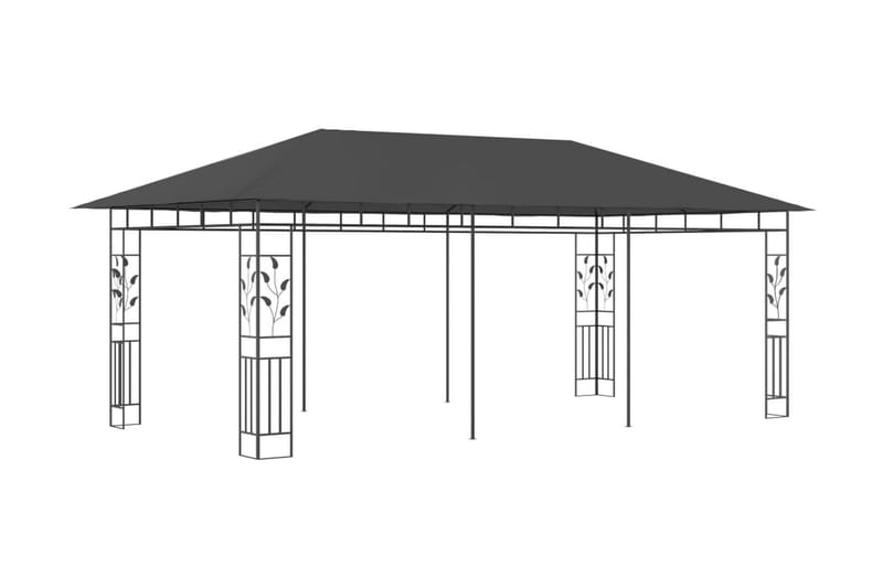 Paviljong med myggnät 6x3x2,73 m antracit - Grå - Utemöbler - Solskydd - Paviljong - Komplett paviljong