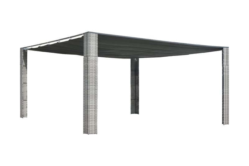 Paviljong med skjutbart tak konstrotting 400x400x200 cm grå - Grå - Utemöbler - Solskydd - Pergola